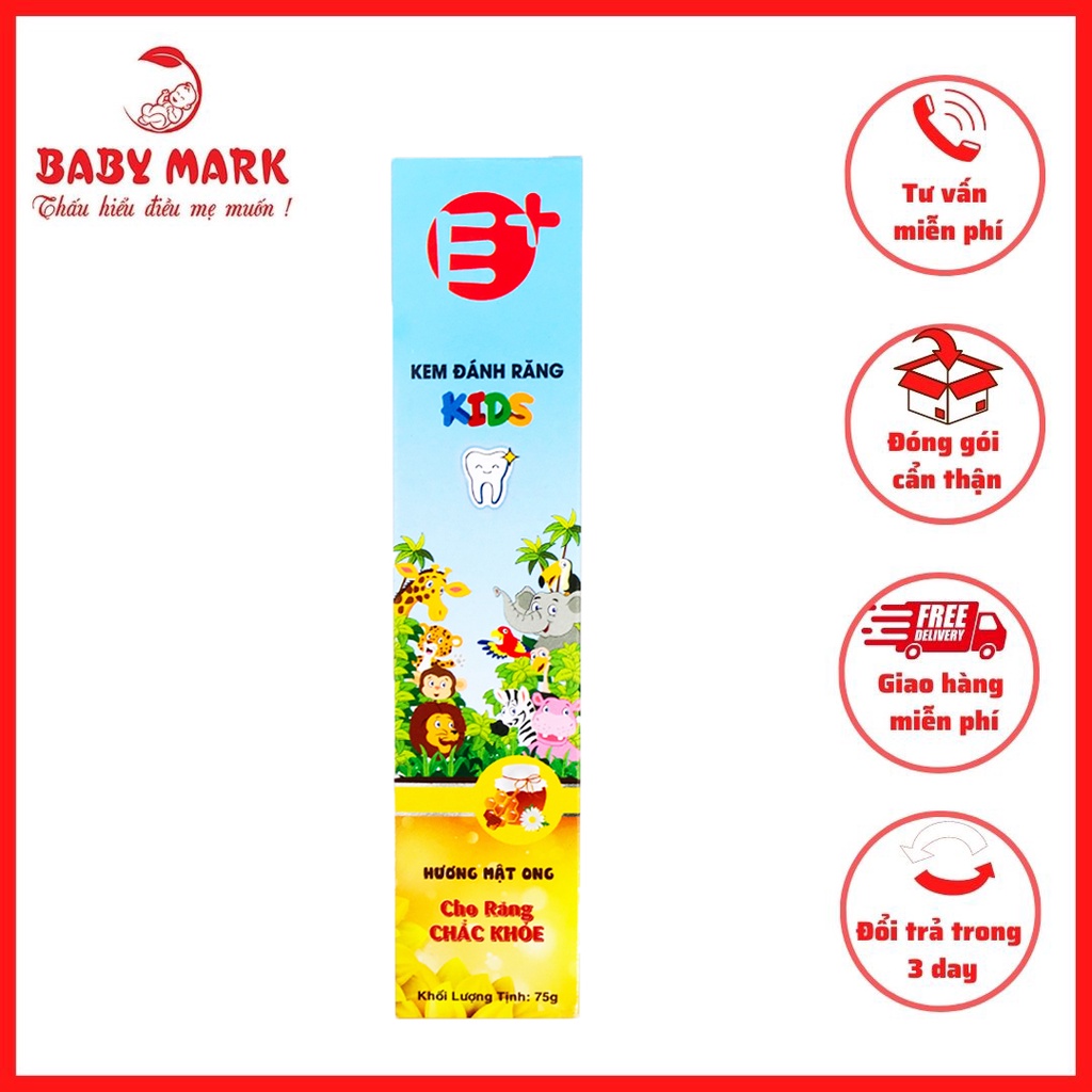 Kem đánh răng E+ Vị Ong - Vị Dâu - Kem đánh răng trẻ em KIDS E+ - Eross - Gấp đôi canxi và tooth patch kép