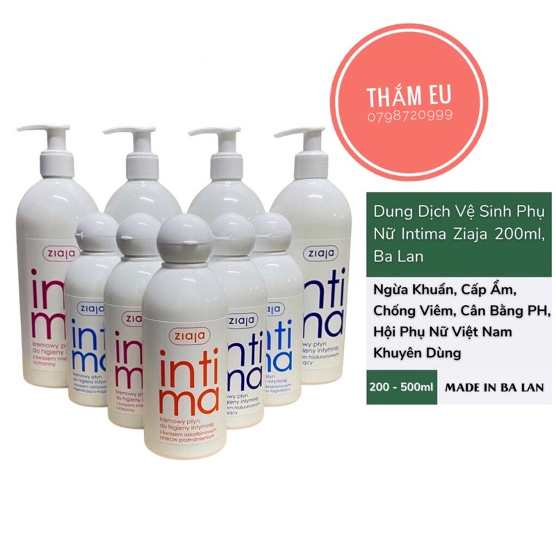 (ĐỦ BILL,ĐI AIR) Dung dịch vệ sinh INTIMA Ziaja nội địa Balan size 200ml