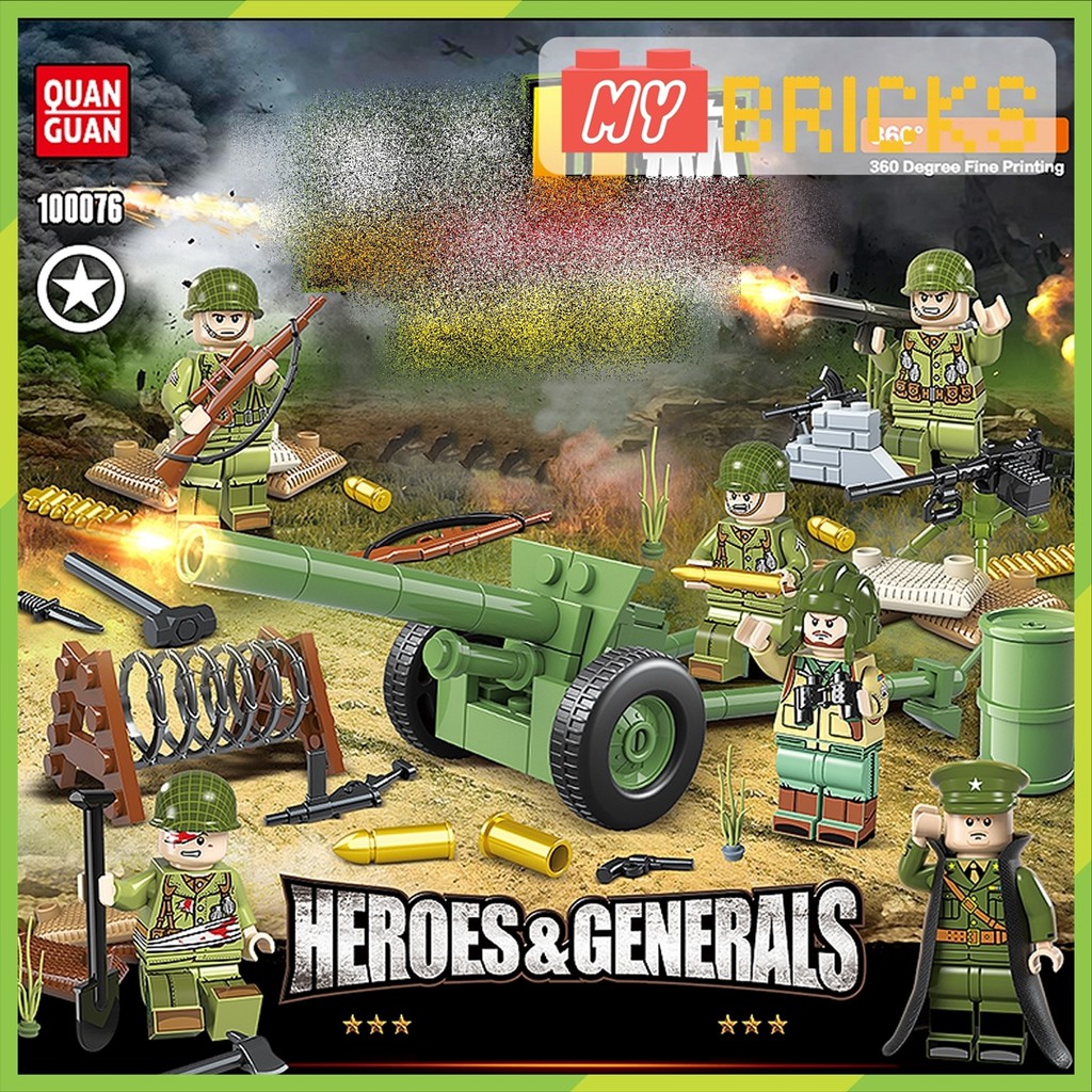 Combo 6 nhân vật lego Lính Mỹ Thế chiến 2 cực đẹp - Non lego - MR5076