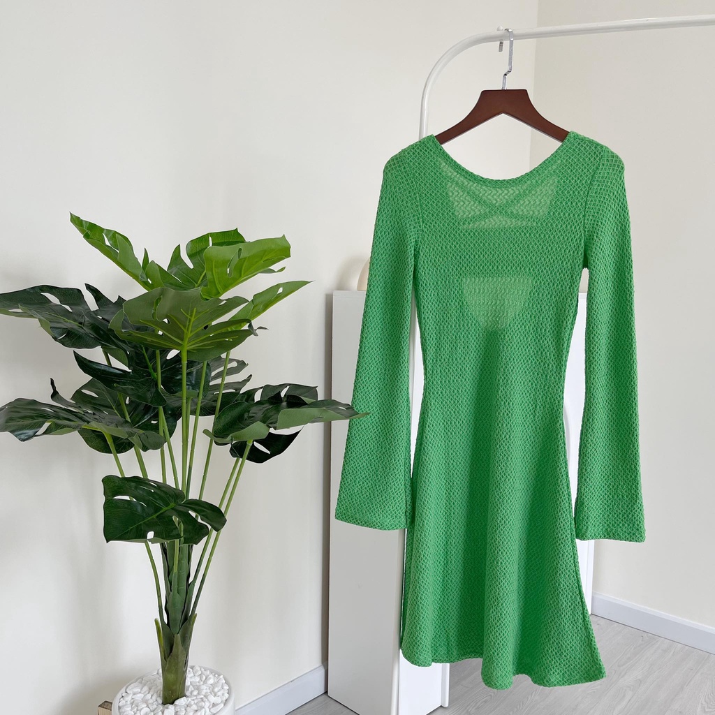 Đầm tay dài hở lưng chéo dây Katie Dress