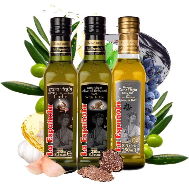 Dầu oliu nguyên chất với nấm truffle trắng hiệu La Espanola Olive Oil with White Truffle -  Tây Ban Nha 250ml