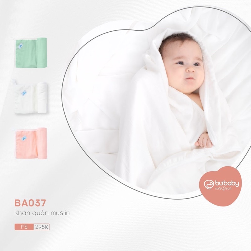 Bu Baby - Khăn quấn Muslin đa năng (chăn, gối đầu, khăn quấn, trải nằm..) nhẹ, thấm hút tốt BA037