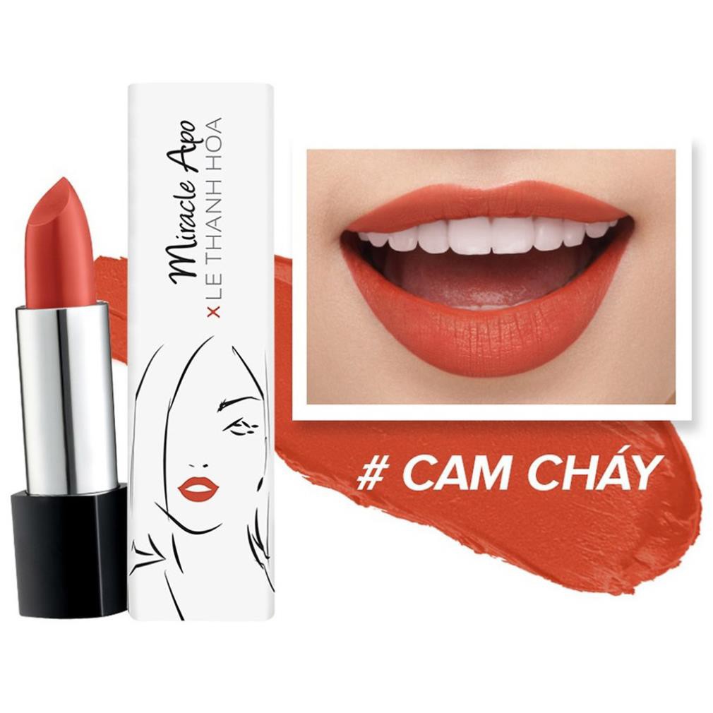 Son lì Miracle Apo Lipstick Matte x Lê Thanh Hòa Festive - Cam cháy 4g *