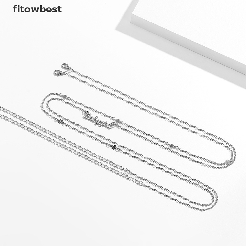 Thắt Lưng Dây Xích Hai Lớp Gắn Mặt Chữ Thời Trang Đi Biển Cho Nữ