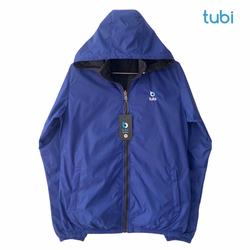 Áo khoác Tubi 2 Mặt Màu Xanh Đậm Nón Rời