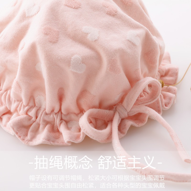 Mũ cotton Thu Đông Dễ Thương Cho Bé Gái 0-3 - 6 Tháng Tuổi