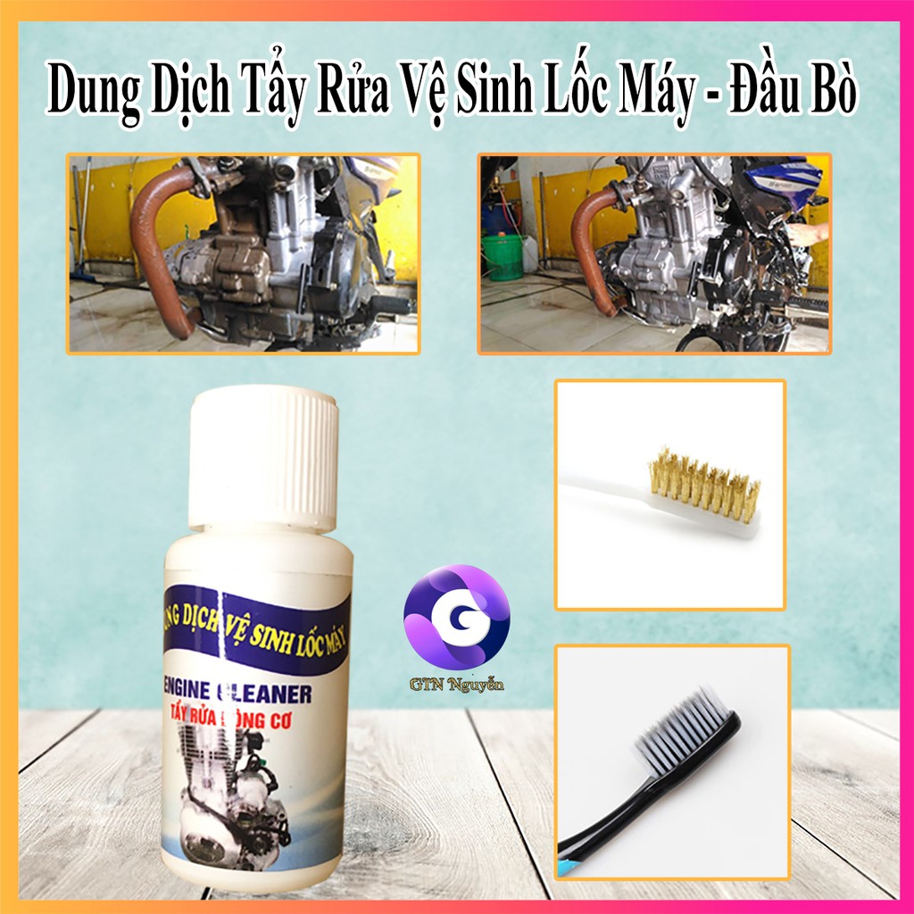 50ML - Chai Tẩy Rửa Cực Mạnh Đầu Bò Bị Ố Vàng Dầu Mỡ - Tặng 1 bàn chải sợi đồng + 1 bàn chải BOSSI