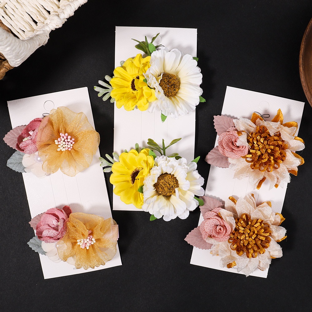 Set 2 Kẹp tóc KIDSBOWS hình hoa xinh xắn dành cho bé gái