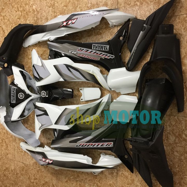 Bộ dàn áo xe Jupiter MX, Jupiter Gravita nhựa ABS cao cấp MÀU TRẮNG -B2103