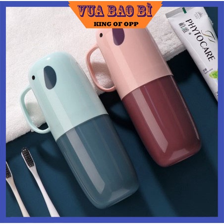 Hộp đựng bàn chải kèm cốc đánh răng có nắp đậy - VUA BAO BÌ