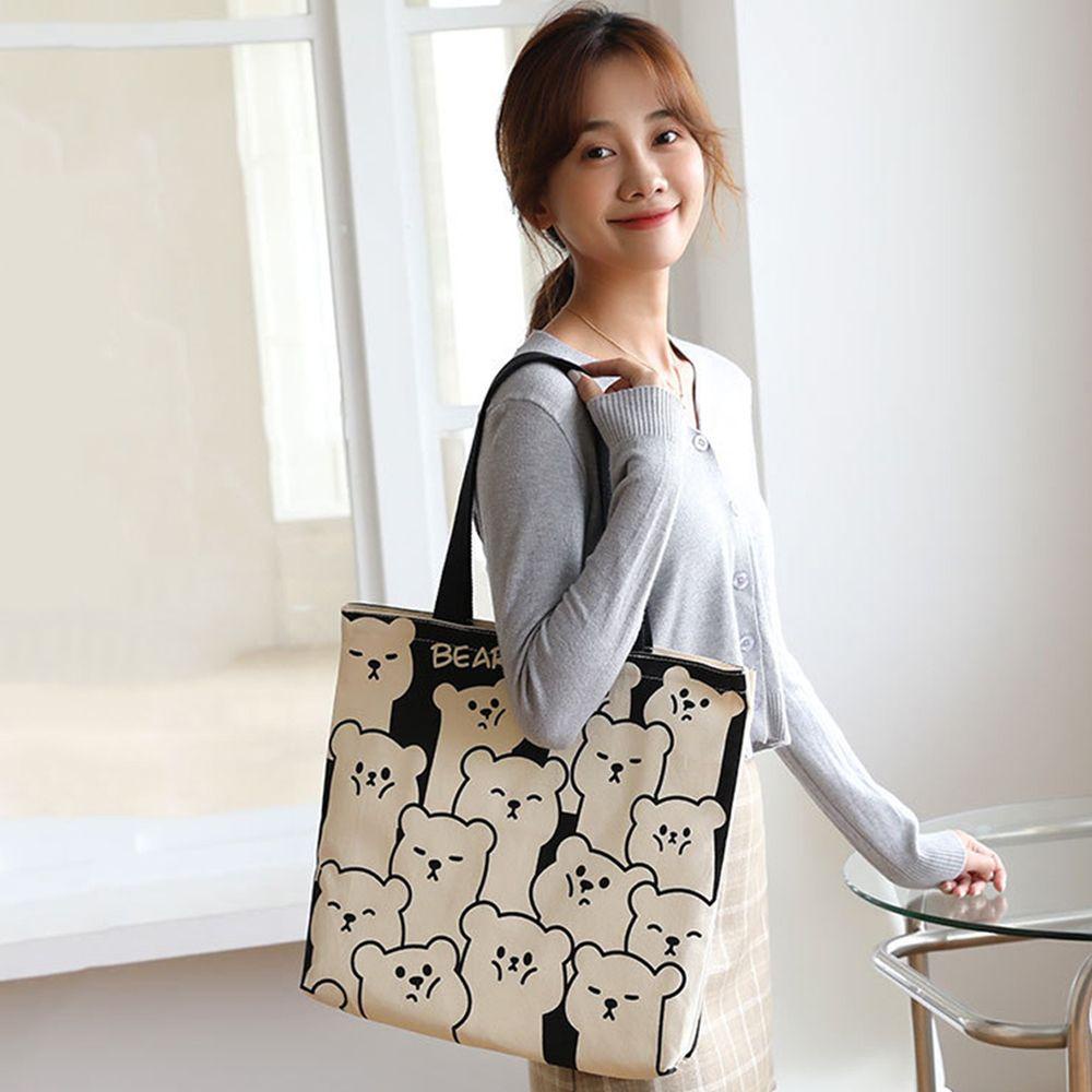 Túi Đeo Chéo Vải Canvas Thiết Kế Dễ Thương Hợp Thời Trang