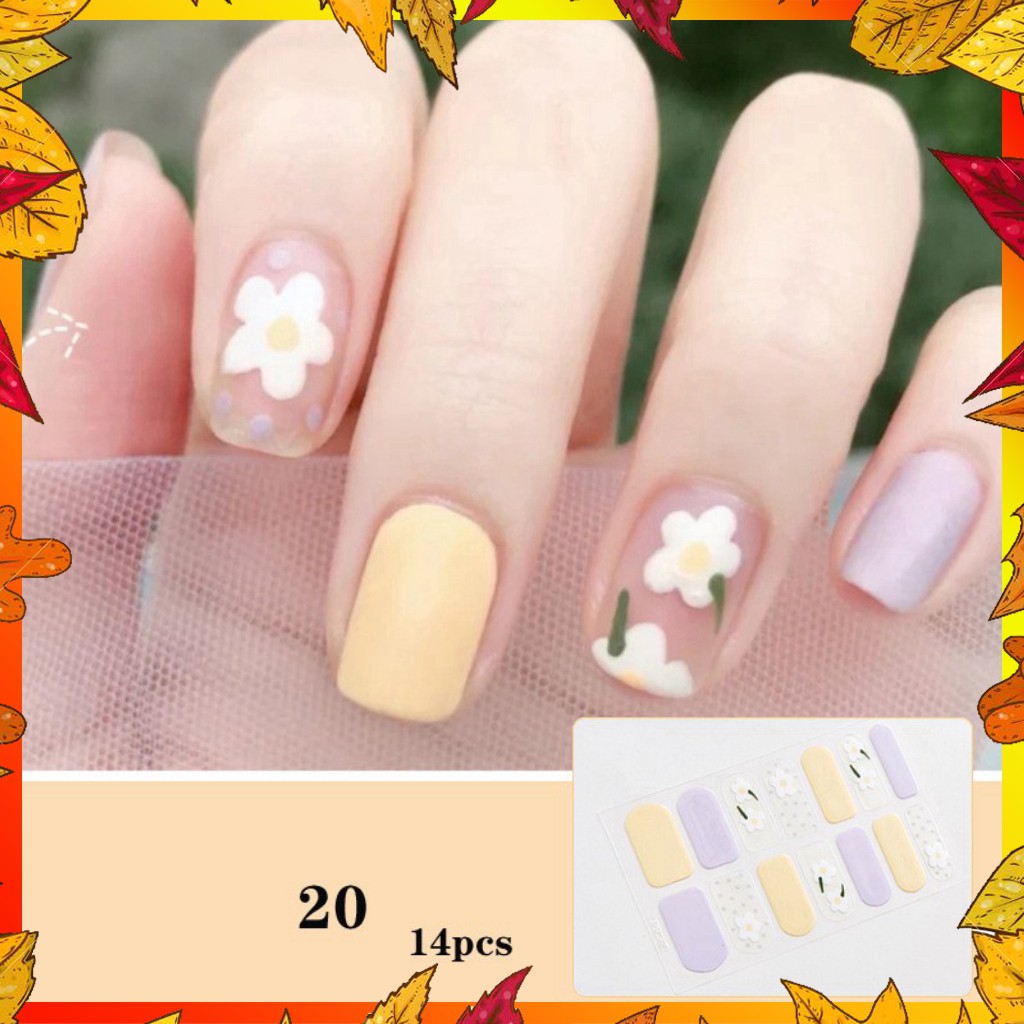 Dán móng tay moji, dán móng tay nail sticker gồm 14 móng, không thấm nước, có độ đàn hồi tốt