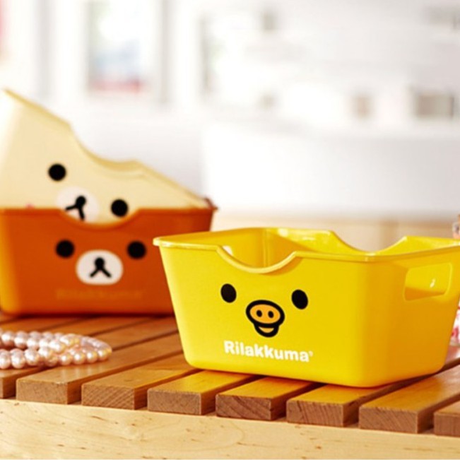 🍉Hộp nhựa đựng đồ tiện ích 15*10,5*7 cm - Hộp nhựa gấu Rilakkuma đáng yêu DUASHOP.