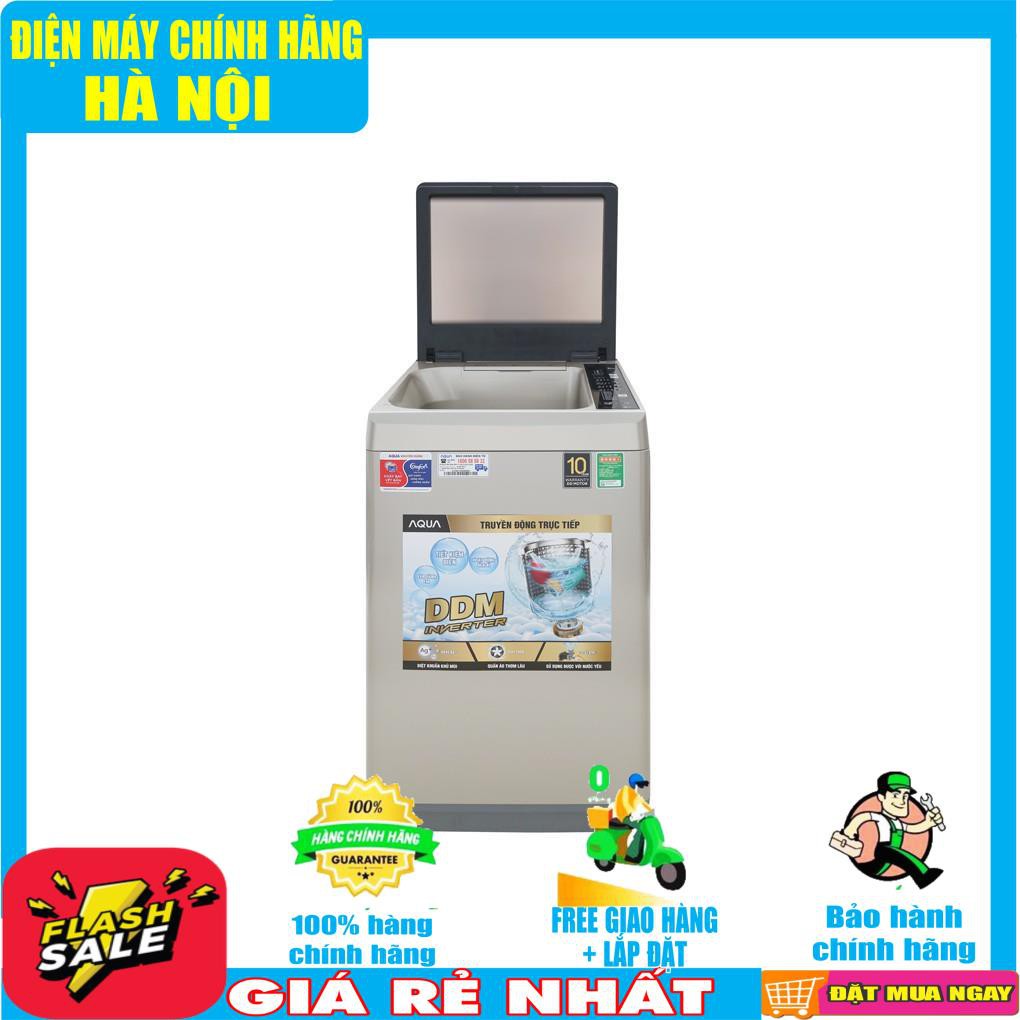 Máy giặt Aqua cửa trên 9kg ( bạc ) AQW-D90CT.S