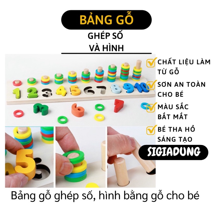 [SGD] Bảng Số Cho Bé - Đồ Chơi Bảng Ghép Số Và Hình Khối Nhiều Màu Sắc Cho Trẻ Học 6395