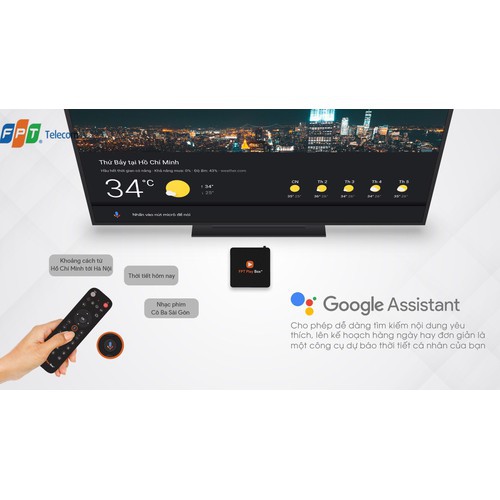 FPT PLAY BOX PLUS 2019  KÈM ĐIỀU KHIỂN GIỌNG NÓI, DẦU TIVI BOX, BIẾN TIVI THƯỜNG THÀNH TIVI THONG MINH