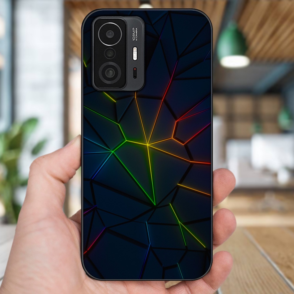 Ốp lưng Xiaomi 11T viền đen in hình hoạ tiết 3D