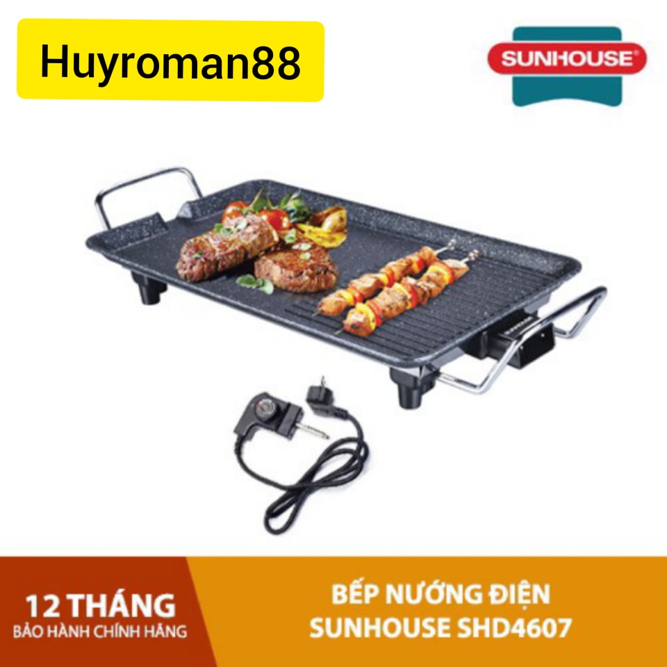 Bếp nướng điện SUNHOUSE SHD4607, Bếp nướng ngon  tốc độ nướng nhanh, tiết kiệm điện năng.