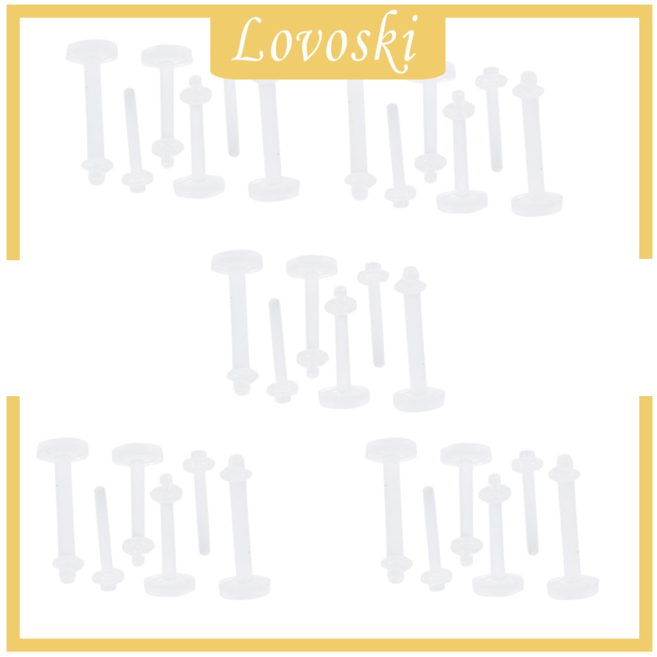 [Hàng mới về] Set 30 khuyên môi acrylic trong suốt an toàn 16g và 18g