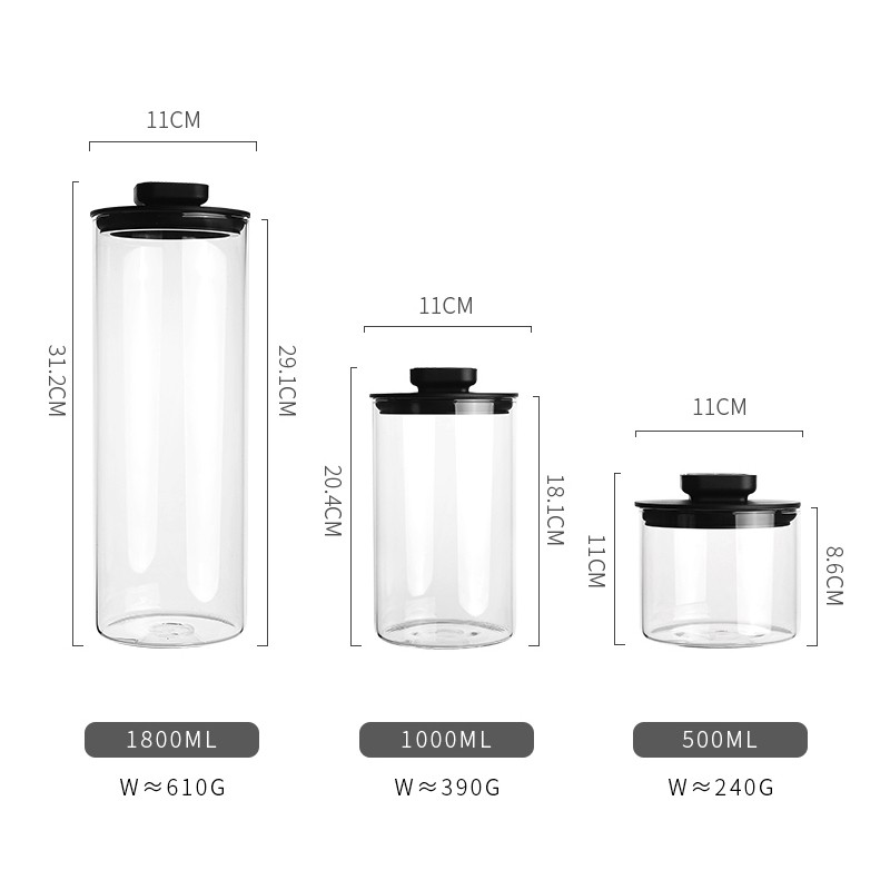 SWEEJAR Hộp đựng bảo quản  bột sữa/thực phẩm bằng thuỷ tinh có nắp đậy an toàn tiện dụng cho nhà bếp
