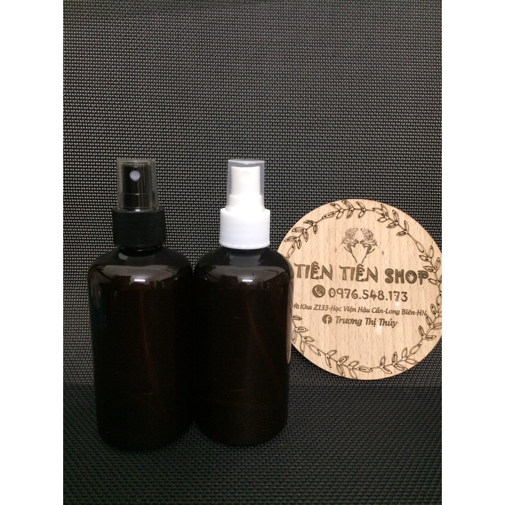 Chai nhựa pet nâu 220ml dáng lùn đầu xịt phun sương