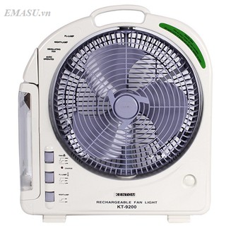 Quạt sạc, quạt tích điện Kentom KT-9200 2 bình (Ắc quy siêu bền)