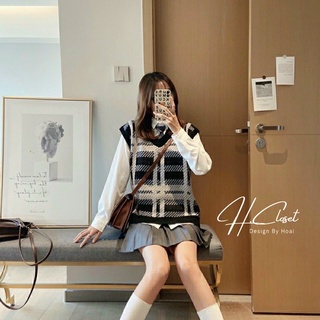 [HOT] Áo Gile Kẻ Vintage