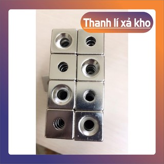 Nam châm trắng chữ nhật có lỗ vát bắt vít kích thước 15*15*5 lỗ 6mm