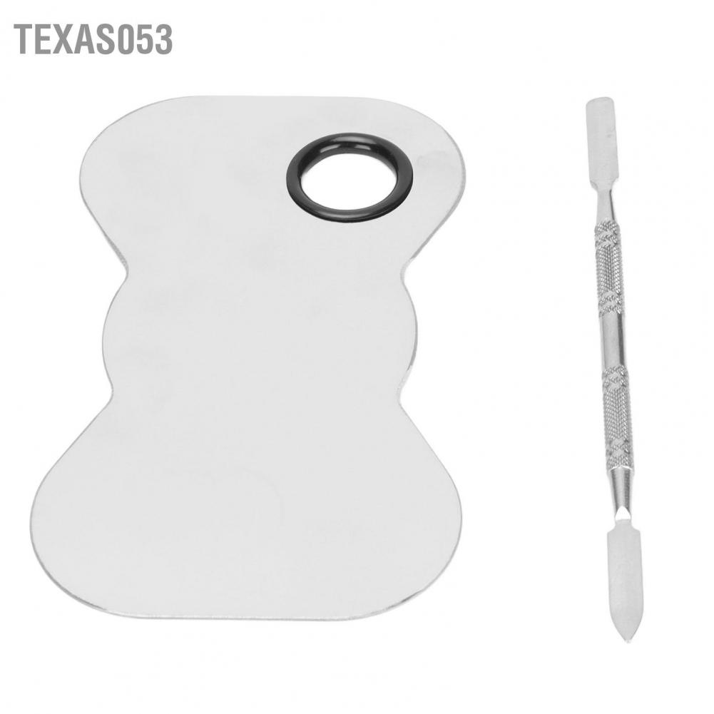 Texas053 Bộ bảng trang điểm mỹ phẩm bằng thép không gỉ Bảng Spatula Makeup Artist Tool