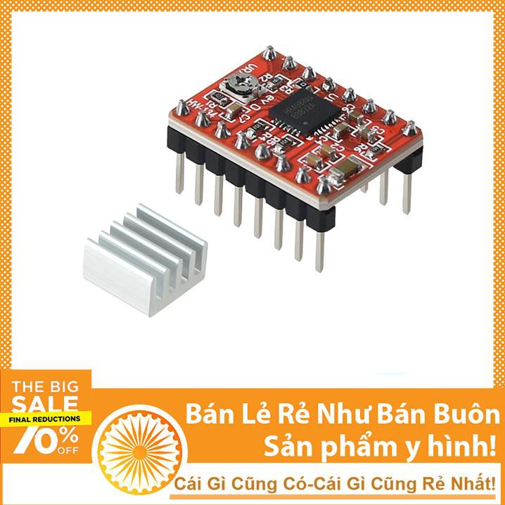 Module Điều Khiển Động Cơ A4988 Step Driver - Chuyên Dùng Cho Máy CNC(Kèm Tản Nhiệt) | WebRaoVat - webraovat.net.vn