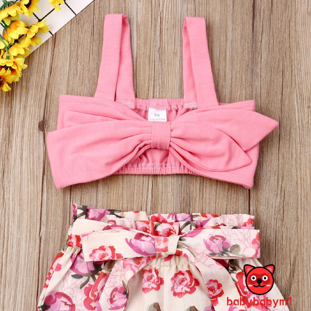 Set Áo Tank Top 2 Dây+Quần Dài Cho Bé Gái Tập Đi