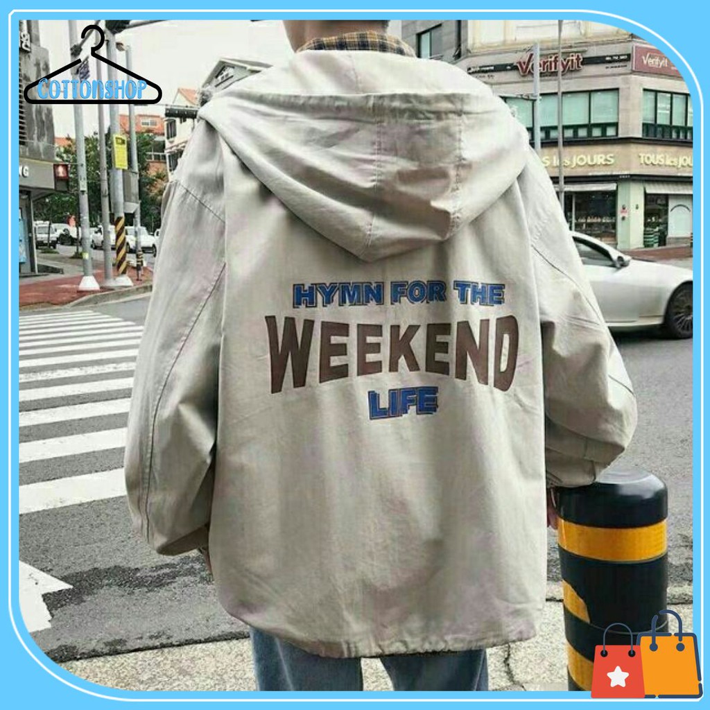 [Giá siêu rẻ] Áo khoác dù in lưng WEEKEND