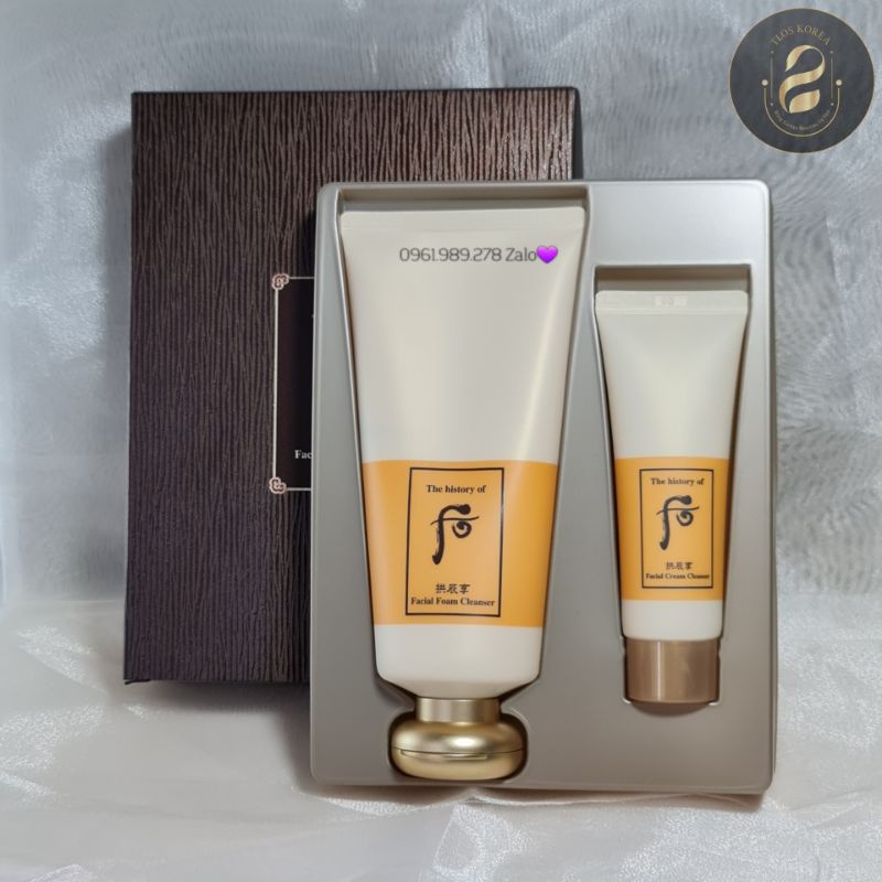 Sữa Rửa Mặt Chống Lão Hóa Dưỡng Ẩm Whoo Vàng Whoo Jin Yang Facial Foam Cleanser 40Ml/160Ml/Set2 Món
