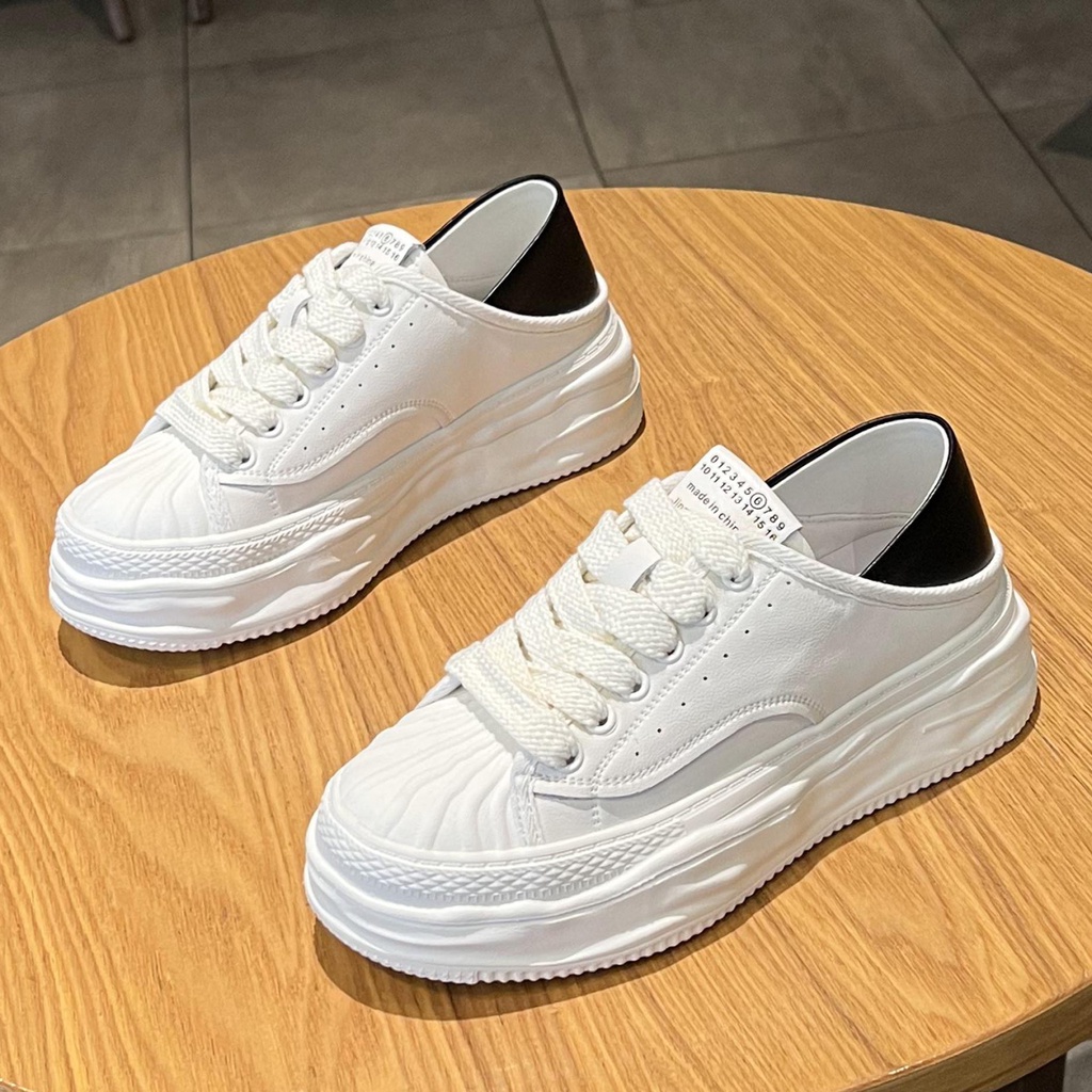 💘 Giày Thể Thao Trắng Đế Dày Phong Cách Hàn Quốc 💘  Đế Mềm Thiết Kế Mới Đơn Giản Thời Trang