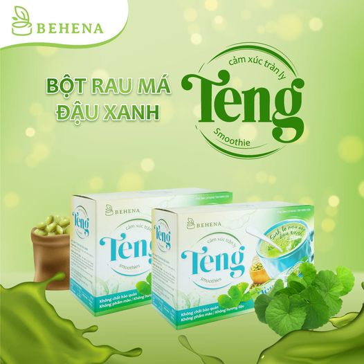 Bột Rau Má Đậu Xanh Teng Hộp 150g (10 gói x 15g) - Giúp giảm cân, Thanh lọc cơ thể