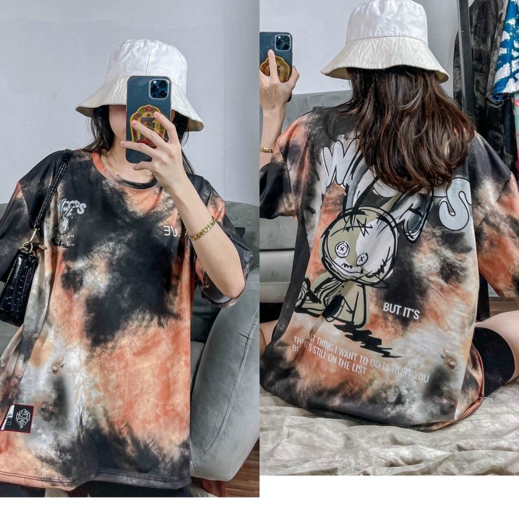 Áo Thun in hình thời trang unisex phong cách oversize LOANG BUTITS Tee phông cotton co giãn cặp đôi nam nữ tay lỡ mùa hè