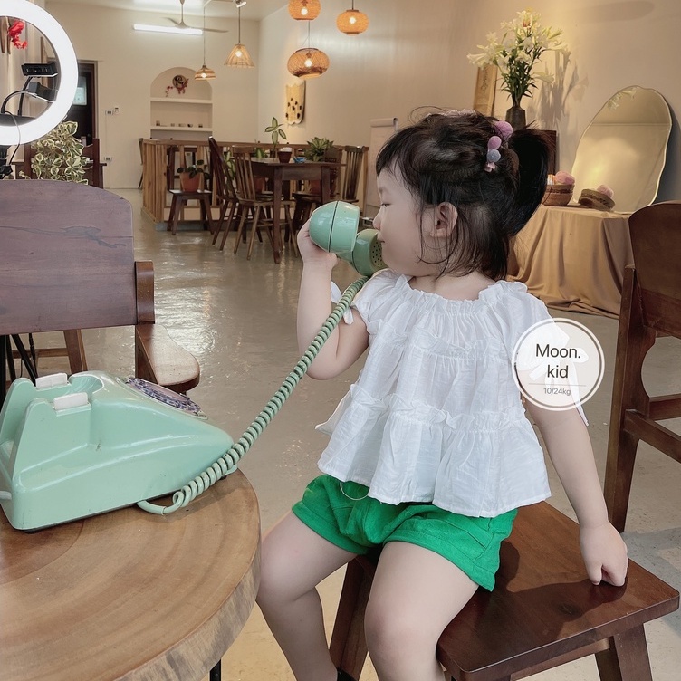 Bộ đũi mềm chun ngực cho bé gái 8-20kg