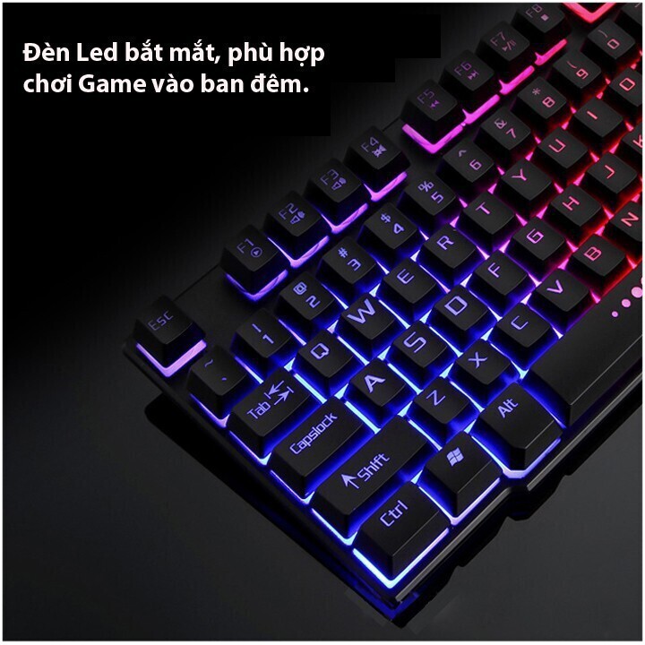 [Ưu Đãi Tốt] Sản phẩm Bộ bàn phím giả cơ và chuột chuyên game Eweadn KMX-50 Led 7 màu (Đen) 