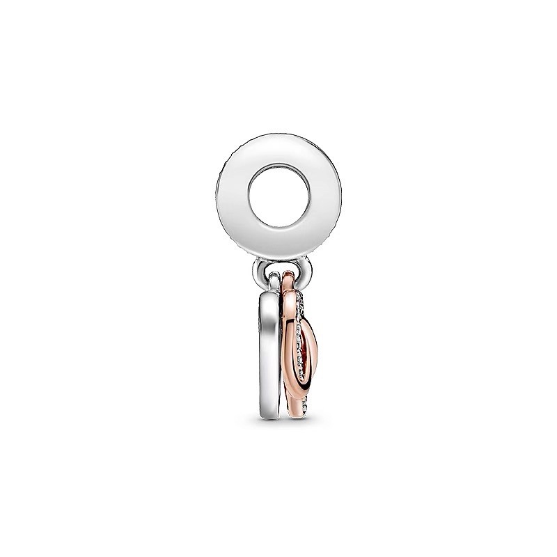Charm pan treo tim hồng bạc s925 cao cấp