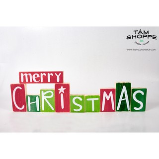 BỘ CHỮ MERRY CHRISTMAS THẺ GỖ VẼ TAY