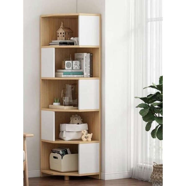 ⚡️Kệ góc tường ngũ giác bằng gỗ tiện lợi siêu đẹp