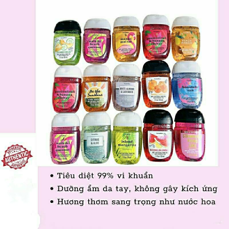 Gel rửa tay khô diệt khuẩn chống dịch Bath &amp; Body Works 29ml