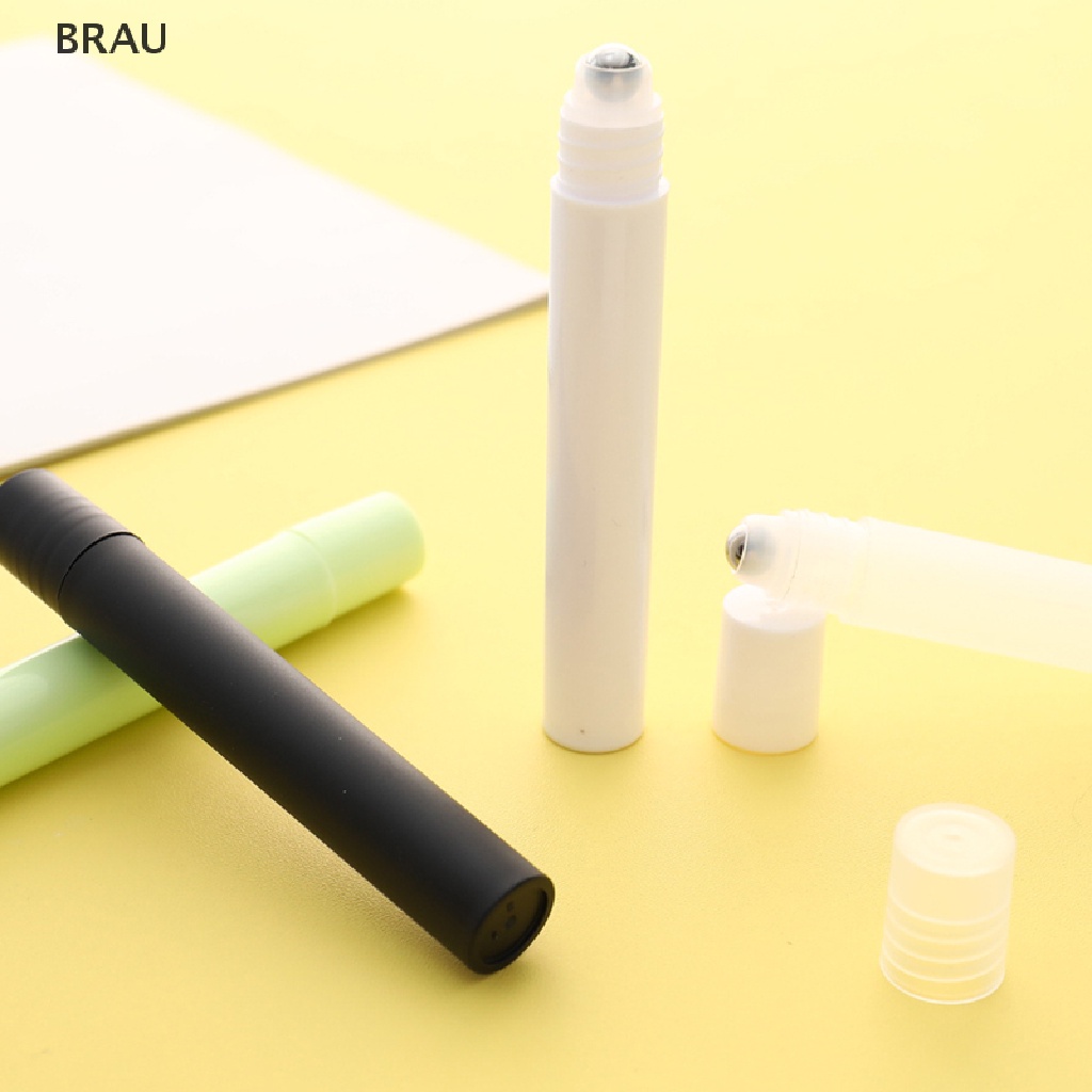 BR 10ml Empty Perfume Roll Roller Ball Bottle Plastic Stainless Steel Oil Container AU