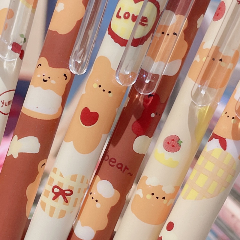 Bút gel mực đen ngòi 0.5mm họa tiết hoạt hình dễ thương dành cho học sinh văn phòng