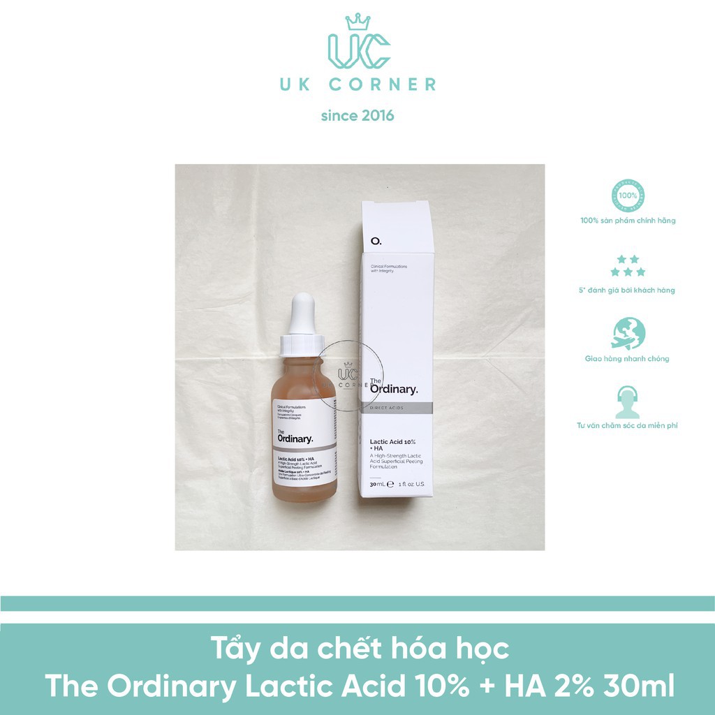 [Vỏ xấu] Tẩy da chết hóa học The Ordinary Lactic Acid 10% + HA 2% 30mL