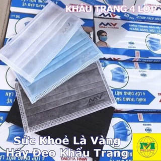 khẩu trang 4 lớp thương hiệu MINH VƯỢNG hợp 50 cái
