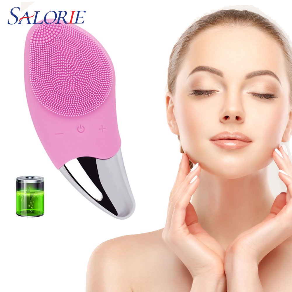 [Hàng mới về] Bàn chải massage rửa mặt làm sạch sâu bằng sóng siêu âm D0002