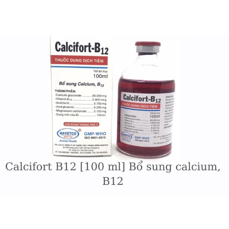 Calcifort-B12 Bổ Sung Calcium Do Cung Cấp Chất Dinh Dưỡng Cho Chó Mèo lợn gà