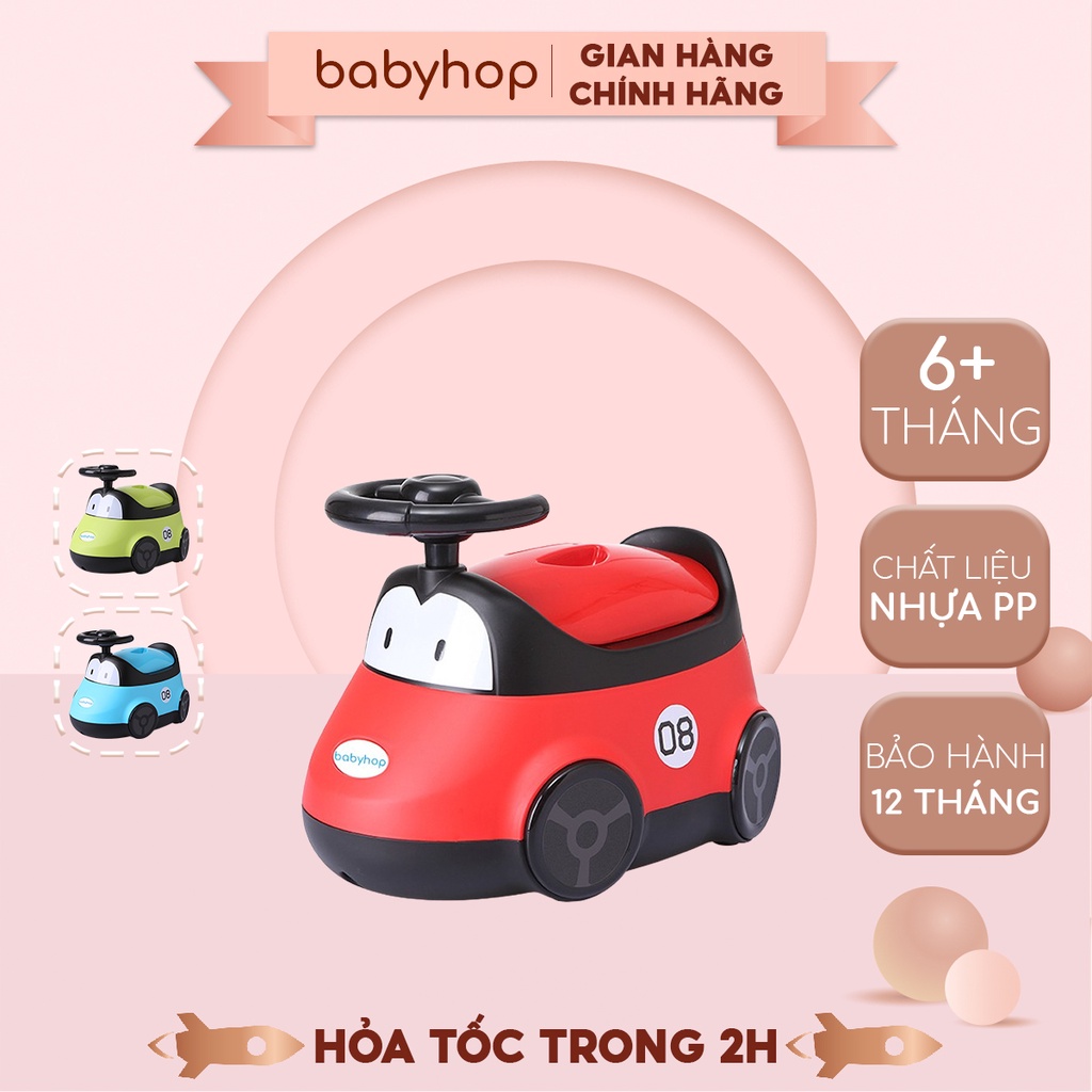 Bô ô tô thương hiệu Babyhop cho trẻ em có vô lăng và khung hình bánh xe cho bé tập đi vệ sinh tự lập