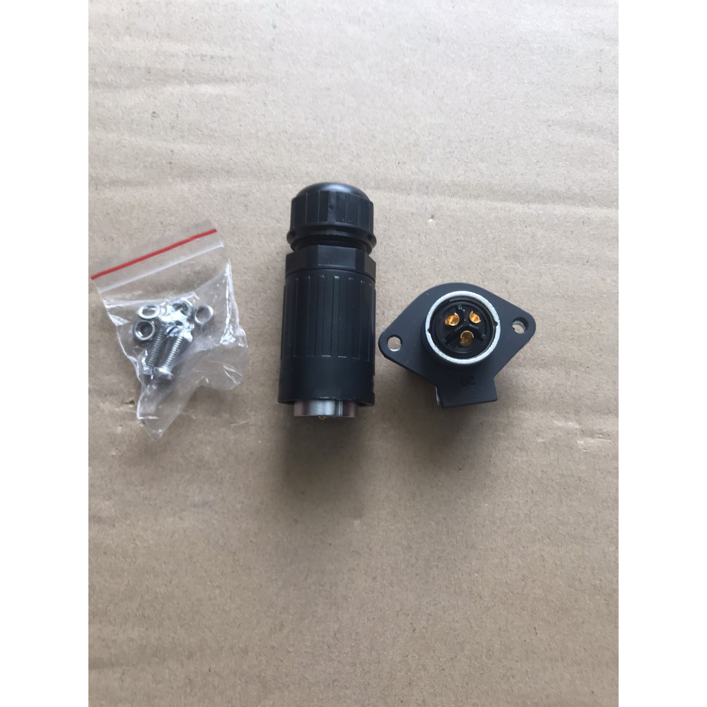 Jack nguồn NLINIKO 3 pin , 20mm dùng cho cabin màn hình led, hệ thống điện…